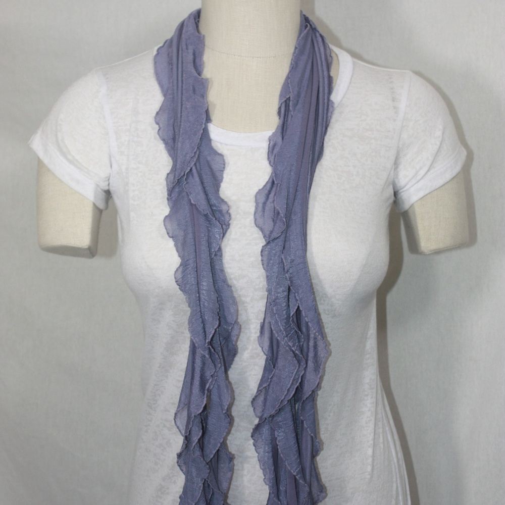 Purple Solid & Patterned Scarf Accessory - Picture 2 of 8